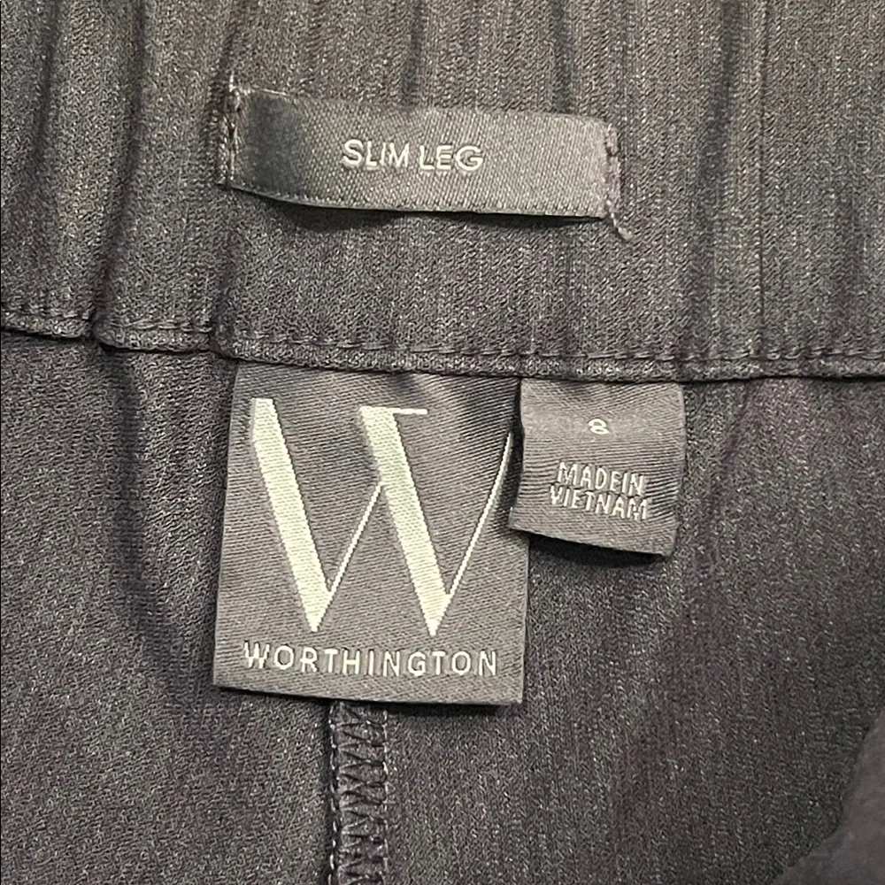 NWT Worthington Heather Gray Slim Leg Mid-Rise Pants, Sz 8